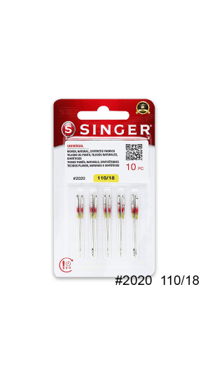 AGULHA DE MAQUINA SINGER PARA COSTURA 2020 COMUM Nº18 C/10UND