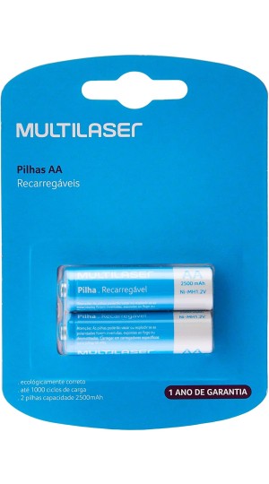 PILHA RECARREGÁVEIS AA (2500MAH) MULTILASER