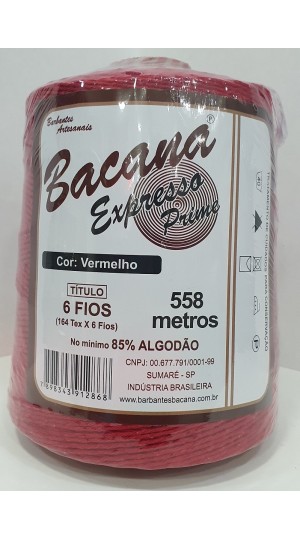 BARBANTE EXPRESSO VERMELHO 6 FIOS 600G.