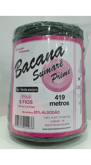 BARBANTE SUMARÉ VERDE ESCURO 8 FIOS 600G.