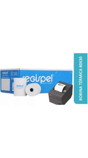 BOBINA TÉRMICA USO ECP 80MMX30M REGISPEL