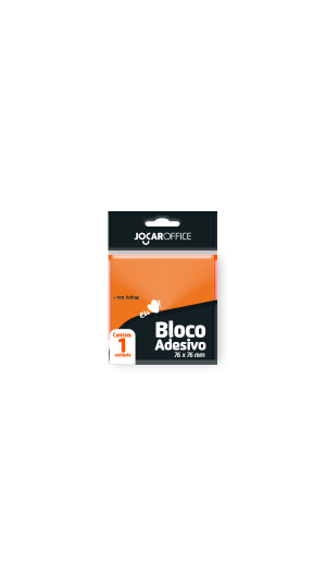 BLOCO ADESIVO LARANJA 76X76MM JOCAR